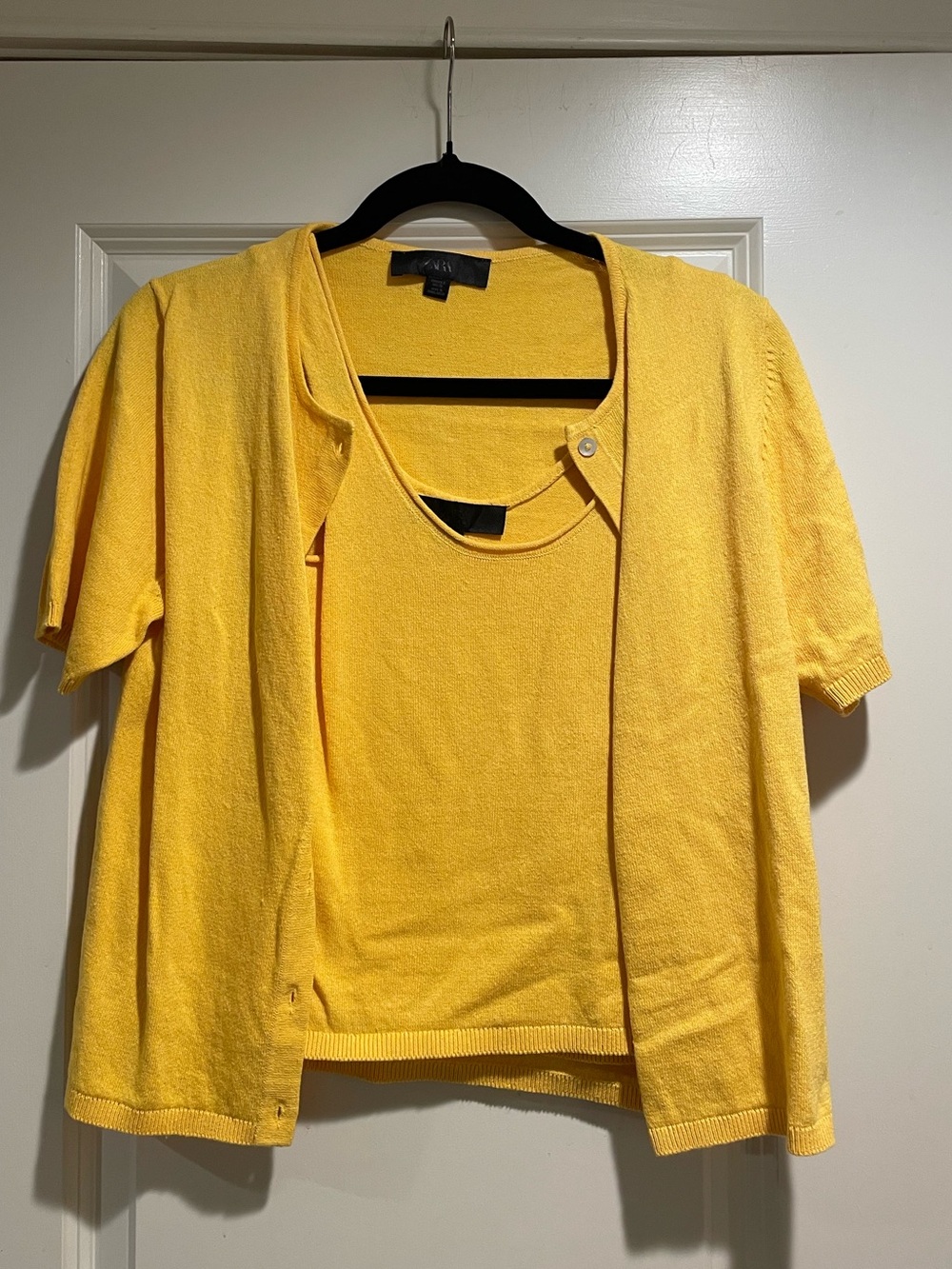 Zara l Yellow Fine Knit Cardigan